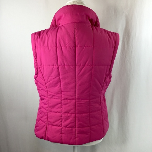 Pink Puffer Type Vest, Small, Full Zipper, Pockets - Picture 3 of 7